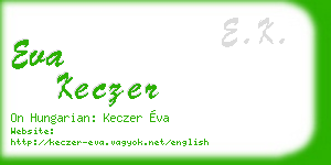 eva keczer business card
