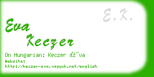 eva keczer business card